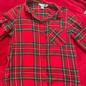 Red and green plaid flannel